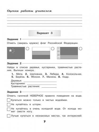 Плешаков Окружающий мир Проверочные работы 3 класс